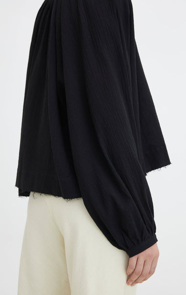 RODEBJER (LN) Casuarina cheesecloth cotton blouse - Black! 14