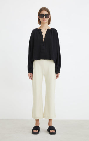RODEBJER (LN) Casuarina cheesecloth cotton blouse - Black! 14