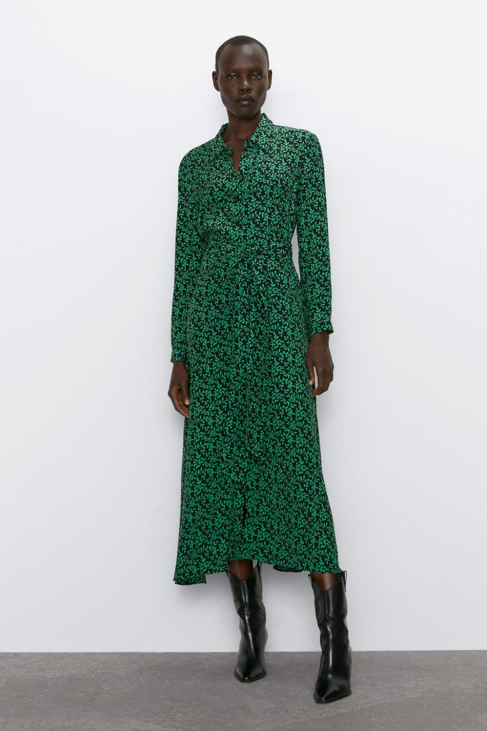 ZARA Vine print midi shirt dress! 14 Recycle Style Preloved