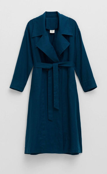 ELK (LN) Anneli french linen trench coat - Teal! 12-14