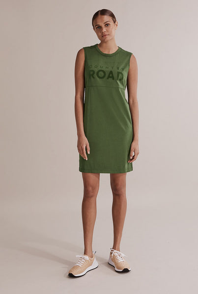 COUNTRY ROAD (LN) Flocked logo tank dress! 16