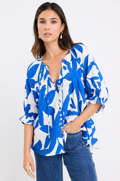 AMONG THE BRAVE (LN) Antic abstract print button up top! 12-14