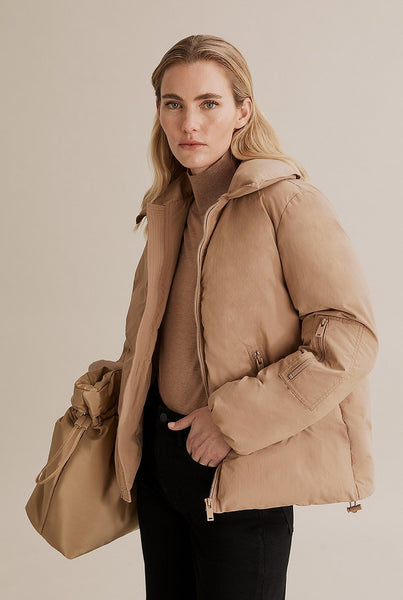 COUNTRY ROAD - Recycled nylon large collar puffer! 8-10