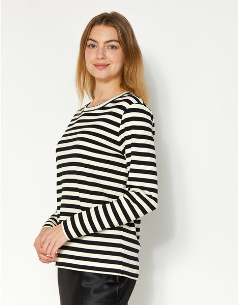 DEAR SUTTON (LN) Textured cotton stripe knit top! 14