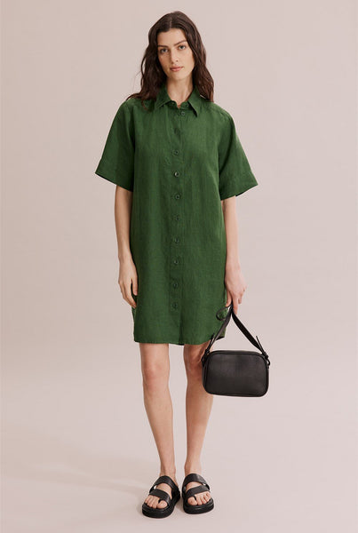 COUNTRY ROAD (LN) Organic linen shirt dress! 10-12
