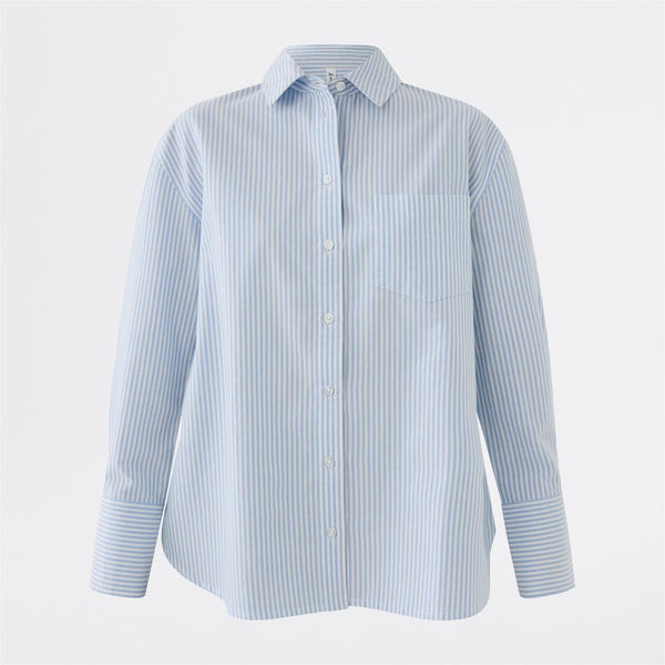 & ME - Oxford stripe shirt - Light blue! 12-14