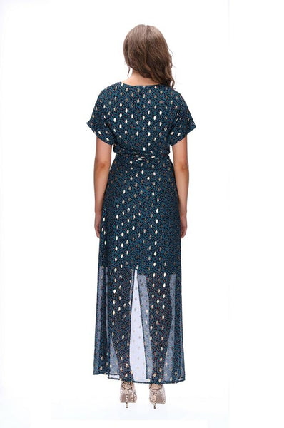 AUGUSTINE (BN) "Evana" teal leopard wrap dress! 8