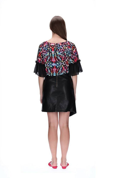 CHARLO - Asymmetric faux leather mini skirt! 14