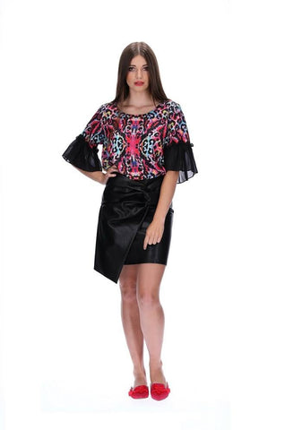 CHARLO - Asymmetric faux leather mini skirt! 14