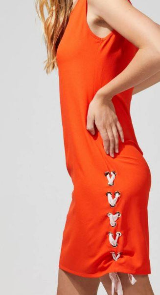 AMAYA "Fumi" orange lace detail dress! 10