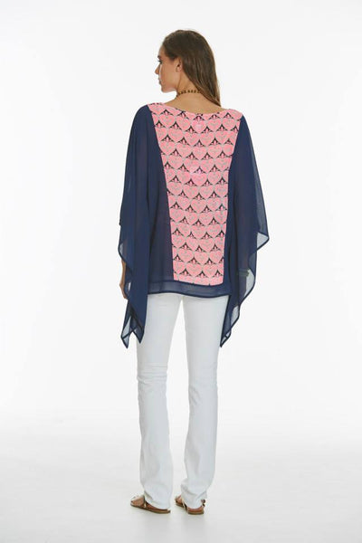 CHARLO "Kolby" swing top - Navy/pink! 12