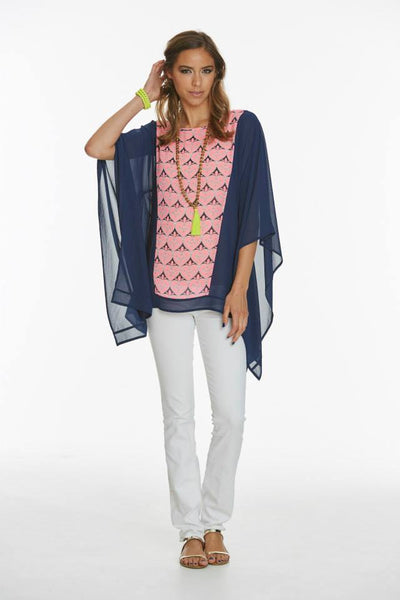 CHARLO "Kolby" swing top - Navy/pink! 12