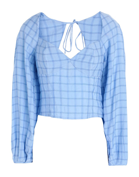 & OTHER STORIES - Billow sleeve shirred plaid top! 10-12