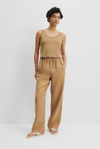 COUNTRY ROAD (LN) Organic linen pull on pant - Chai! 14