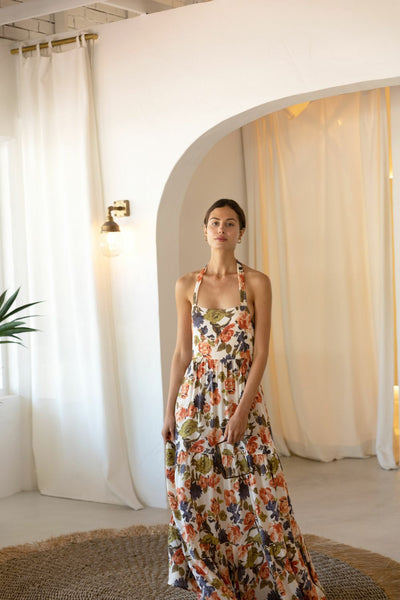 KIVARI - Paloma floral shirred maxi dress! 10