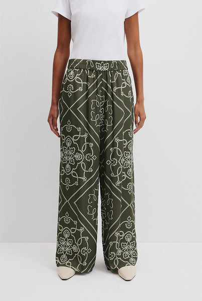 COUNTRY ROAD - Ornate tile print cupro pant! 10-12