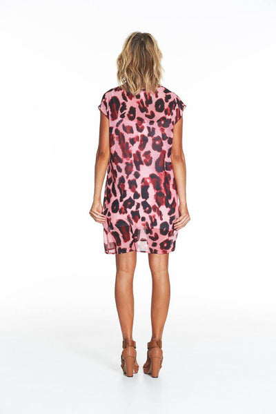 AUGUSTINE "Kenzie tie" dress - Pink leopard! 6-10