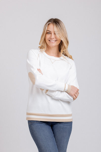MIMOSO (LN) Contrast alabaster sweater! 10-12