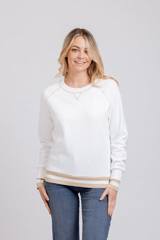 MIMOSO (LN) Contrast alabaster sweater! 10-12