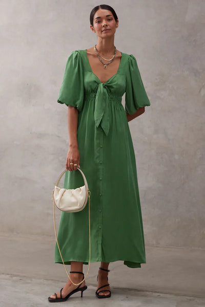 SANCIA (LN) The Cerie cupro maxi dress - Bottle green! 12
