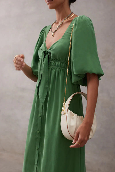 SANCIA (LN) The Cerie cupro maxi dress - Bottle green! 12
