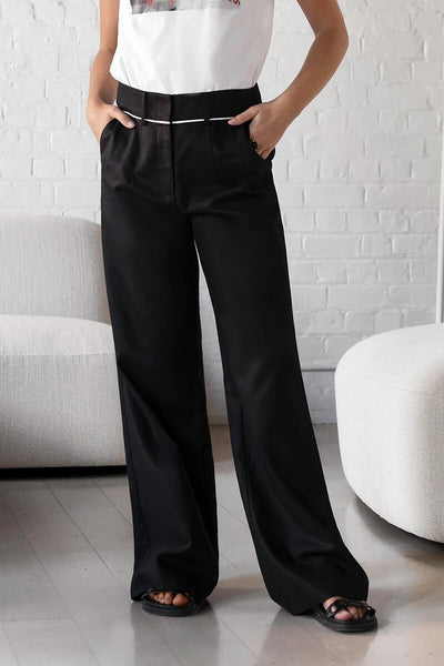STORM - Contrast waistband wide leg tailored pant! 8-10