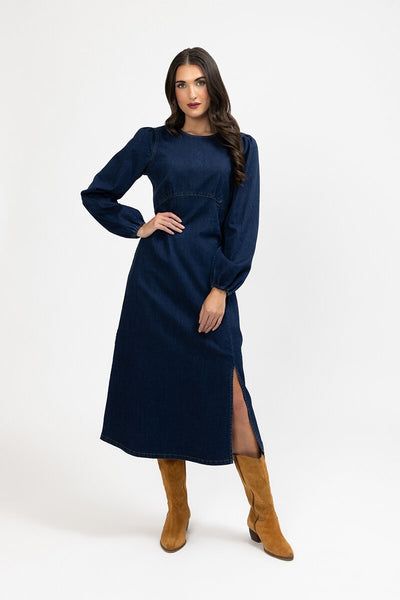 LEILA + LUCA - Lacey chambray denim midi dress! 12