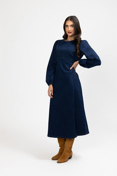 LEILA + LUCA - Lacey chambray denim midi dress! 12