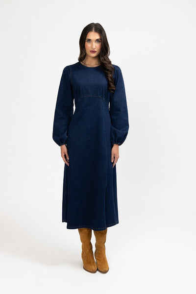 LEILA + LUCA - Lacey chambray denim midi dress! 12