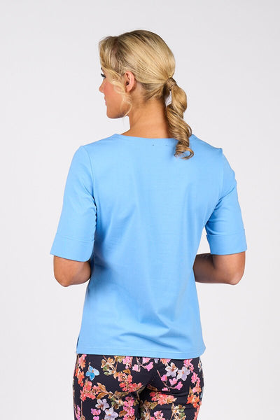 VASSALLI (LN) 'V' neck top - Sky blue! 16