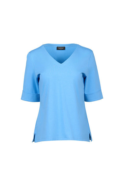 VASSALLI (LN) 'V' neck top - Sky blue! 16