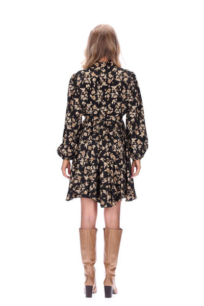 AUGUSTINE (LN) "Serphina" gold print shirt dress! 14