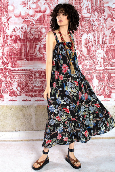 CURATE By Trelise "Maxi on" zen garden linen dress! 10 Black