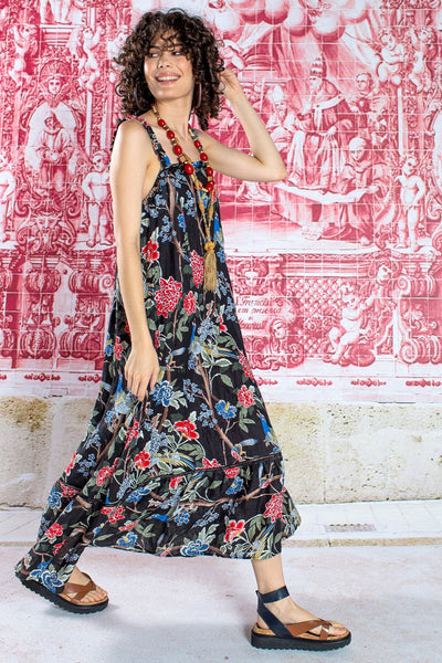 CURATE By Trelise "Maxi on" zen garden linen dress! 10 Black