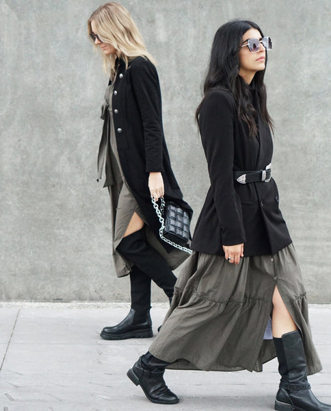 REPERTOIRE (NZ) "Ravi" Tiered cotton maxi shirt dress! 12