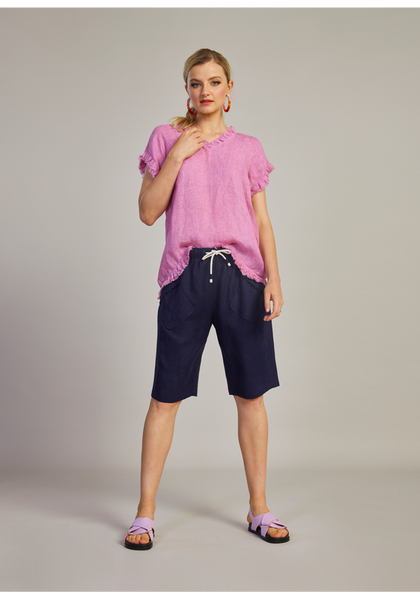 MADLY SWEETLY - Lace trim linen escape shorts! 10