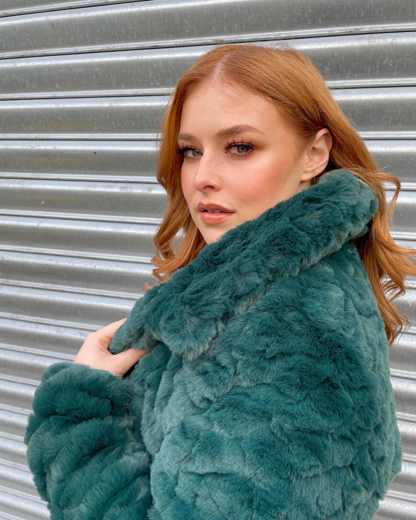 Emerald fur jacket sale