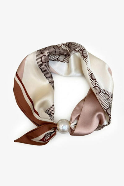 ANTLER (LN) Pearl fasten necktie - Brown/cream!