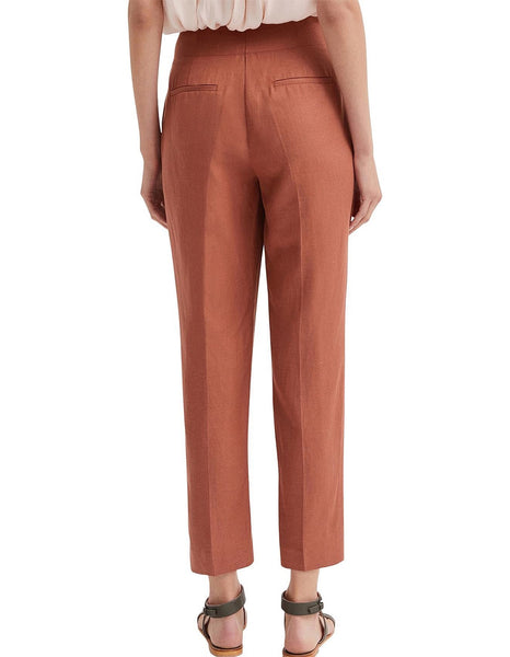 WITCHERY (LN) Pleat front linen blend pant - Terracotta! 8
