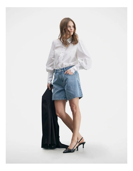 DECJUBA (BN) "Drea" trim detail linen shirt! 16