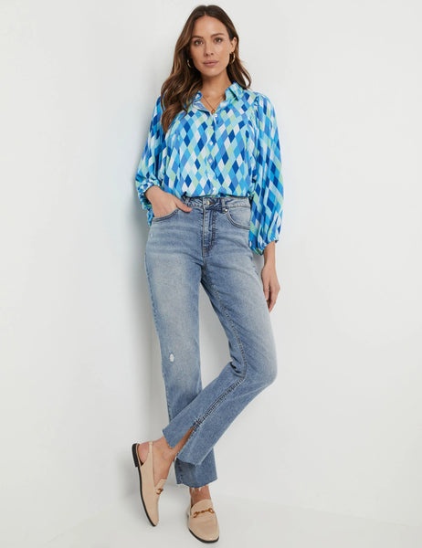 KATIES (BN) "Puff sleeve" geo shirt! 16