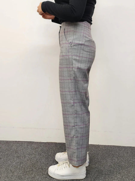 OH3 (BN) "Pink check" straight leg high waist trousers! 14