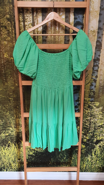 AMAYA - Elle puff sleeve dress - Parrot green! 12