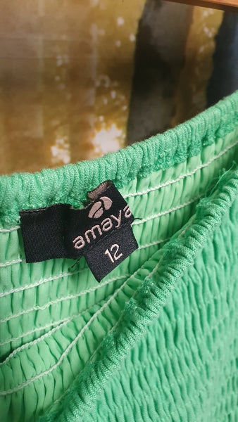 AMAYA - Elle puff sleeve dress - Parrot green! 12