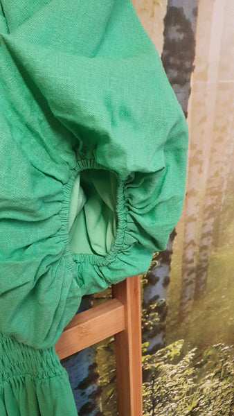 AMAYA - Elle puff sleeve dress - Parrot green! 12