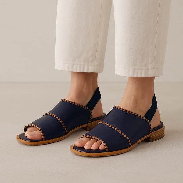 BRESLEY (LN) "Serenade" leather sandals! 40 Navy