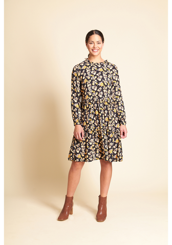 FOIL - Golden days floral ruffle tiered dress! 12