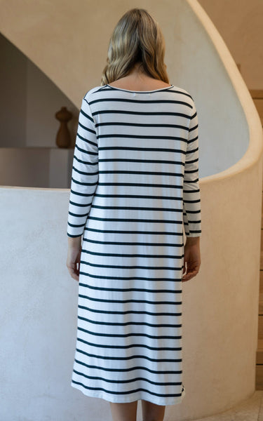 PQ (BN) "Pistachio stripe" L/S tee dress! 16-24