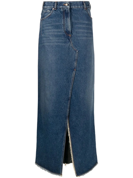 DARKPARK (LN) Luxury Italian made denim maxi skirt! 8
