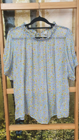 MAX - Puff sleeve pretty floral chiffon top! 14